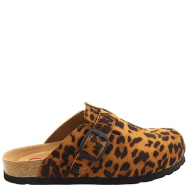 HEAVENLY FEET WOMENS SHOE - BLACK TAN LEOPARD